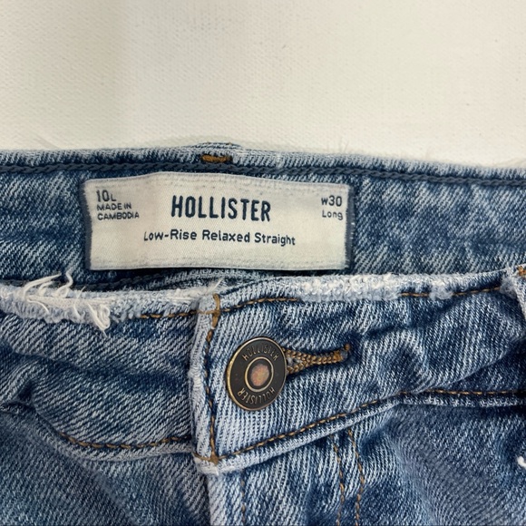 Hollister Low-Rise Relaxed Straight Jeans Denim Blue Women's W30 Long 30x30 - Picture 7 of 15